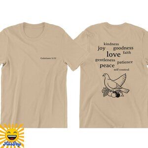FRUIT OF THE SPIRIT Front & Back Graphic Tee Sand T-Shirt
